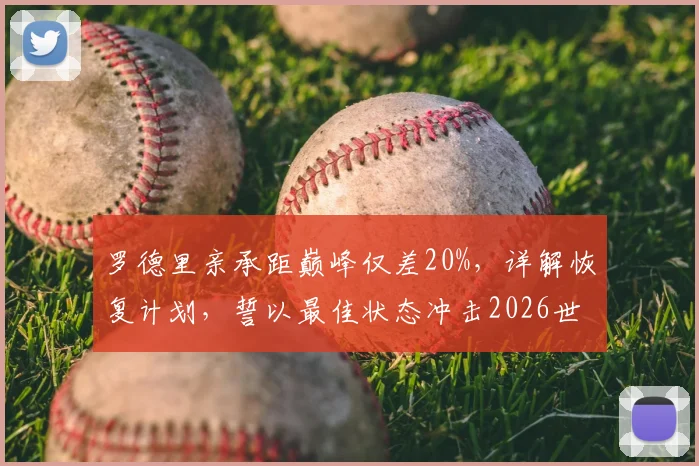 罗德里亲承距巅峰仅差20%，详解恢复计划，誓以最佳状态冲击2026世界杯